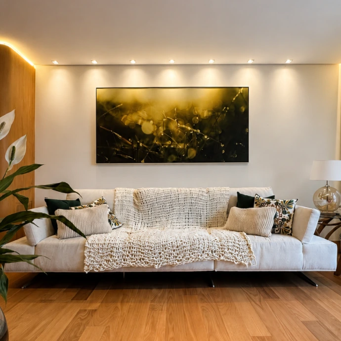 Exemplo de quadro personalizado em ambiente moderno