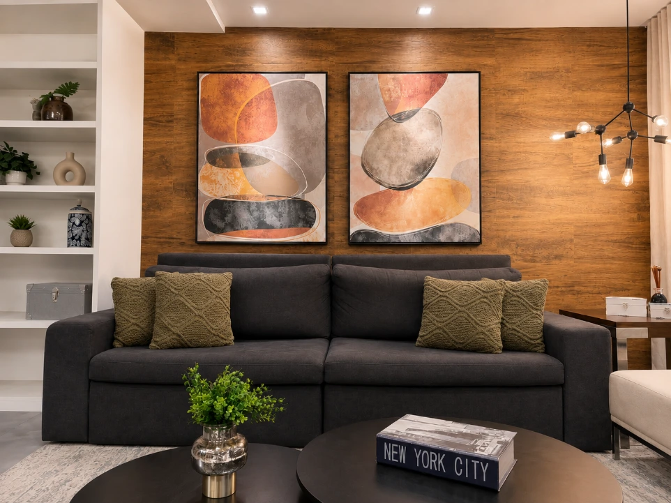 Exemplo de quadro personalizado em ambiente residencial