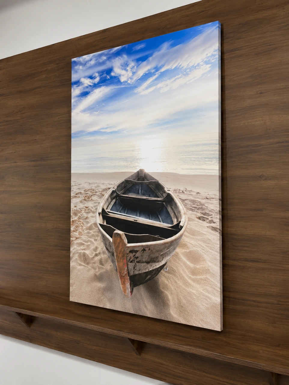 Detalhe de moldura de madeira para quadro personalizado