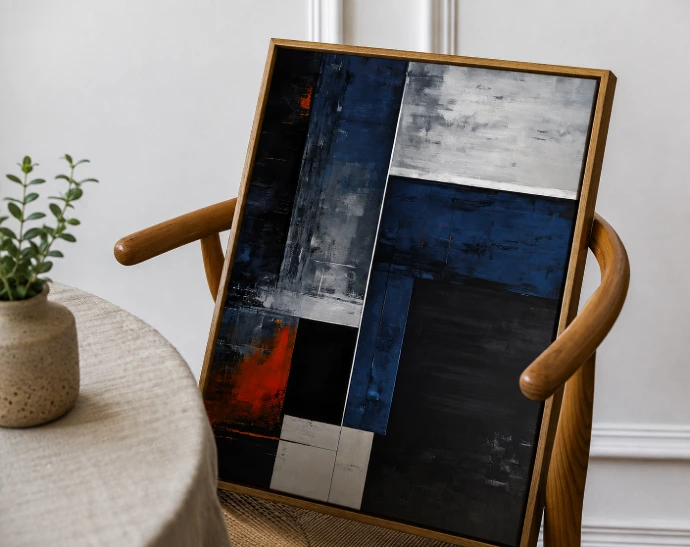 Ambiente decorado com quadros da coleção Novo Mundo